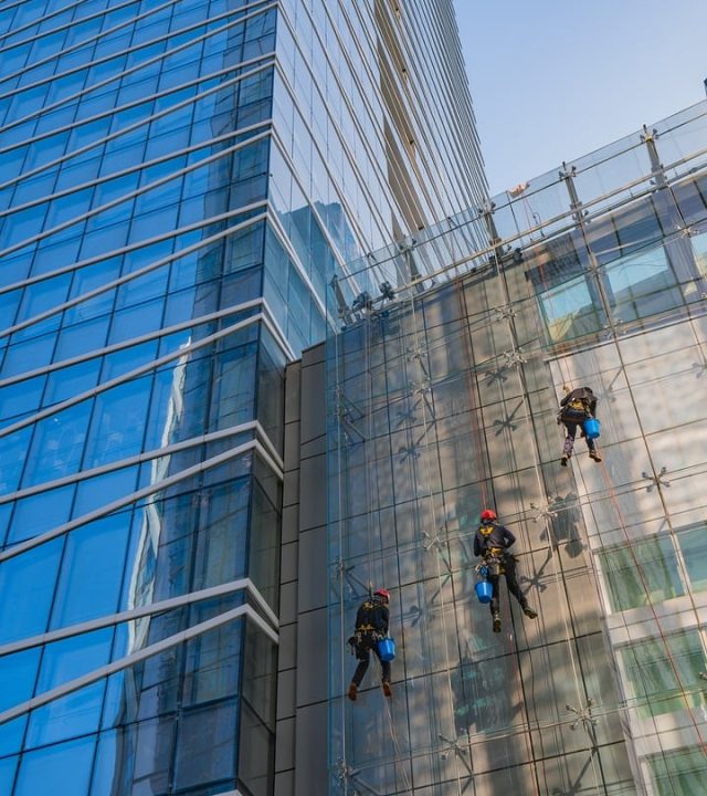 building, window, window cleaner, facade, skyscraper, glass, people, people, people, people, people, people